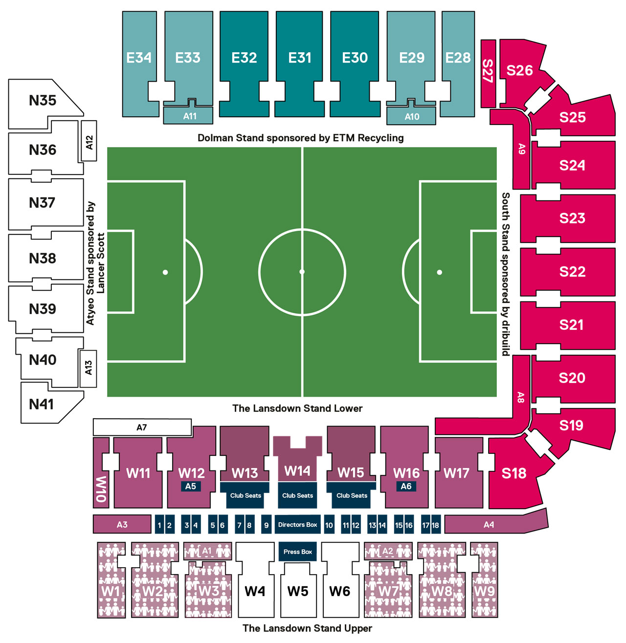 Ashton Gate Stadium seating plan