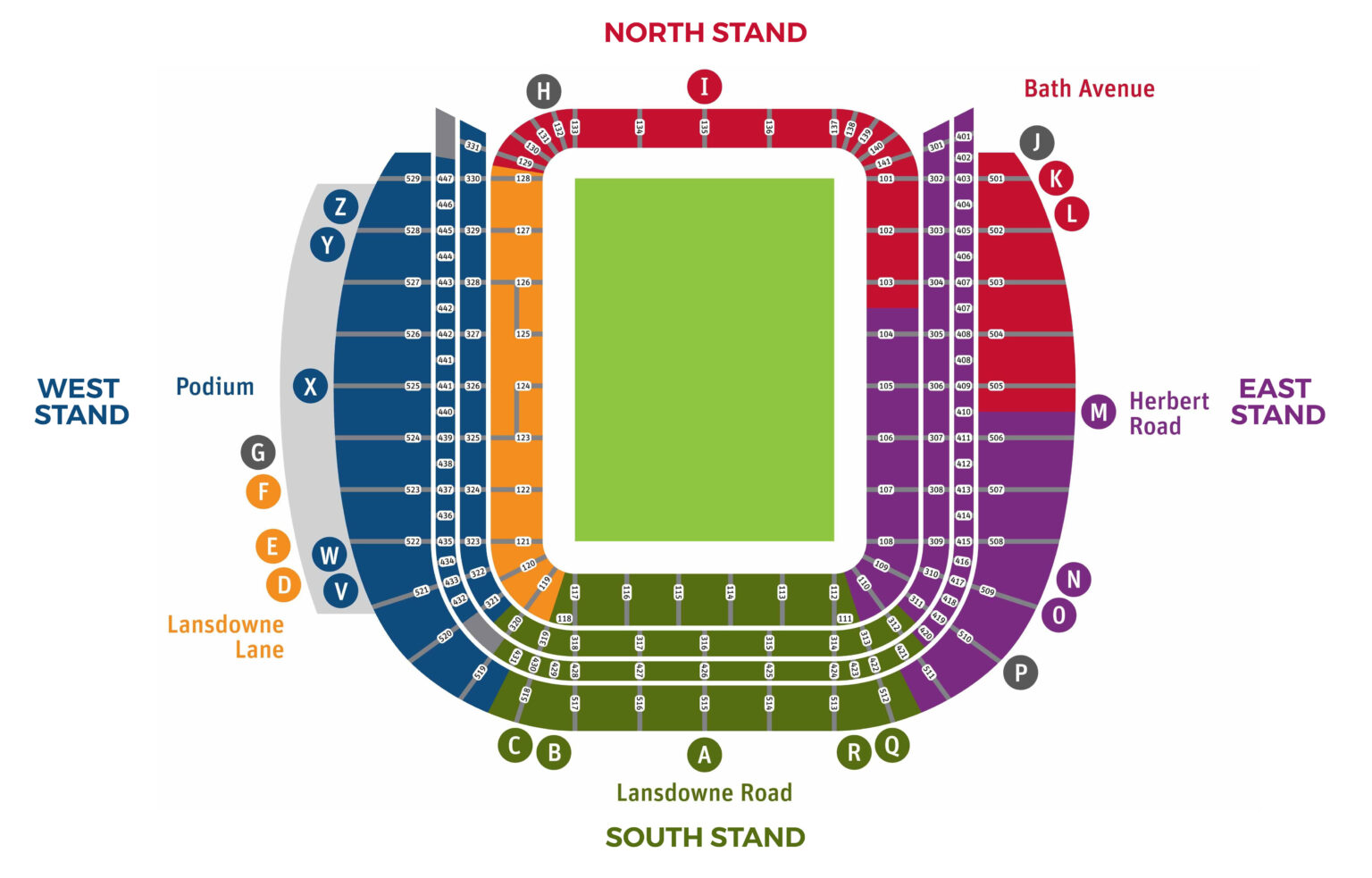 Aviva Stadium Seating Plan Seating plans of Sport arenas around the World