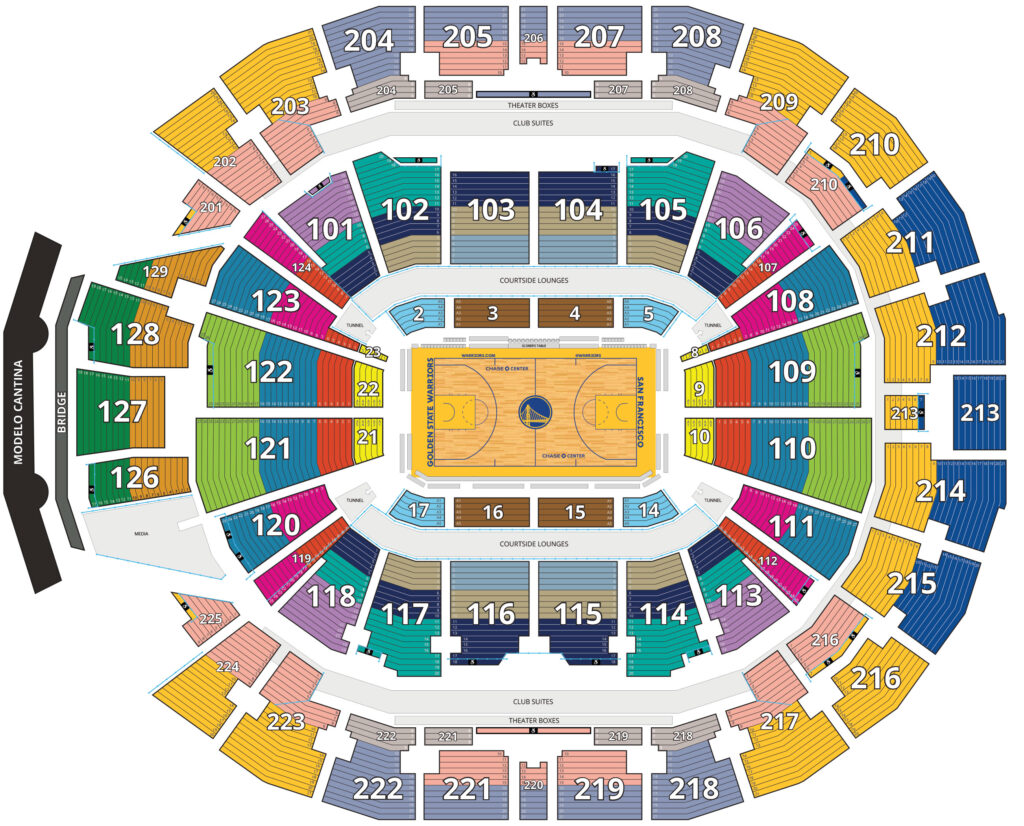 Chase Center Seating Plan Seating plans of Sport arenas around the World