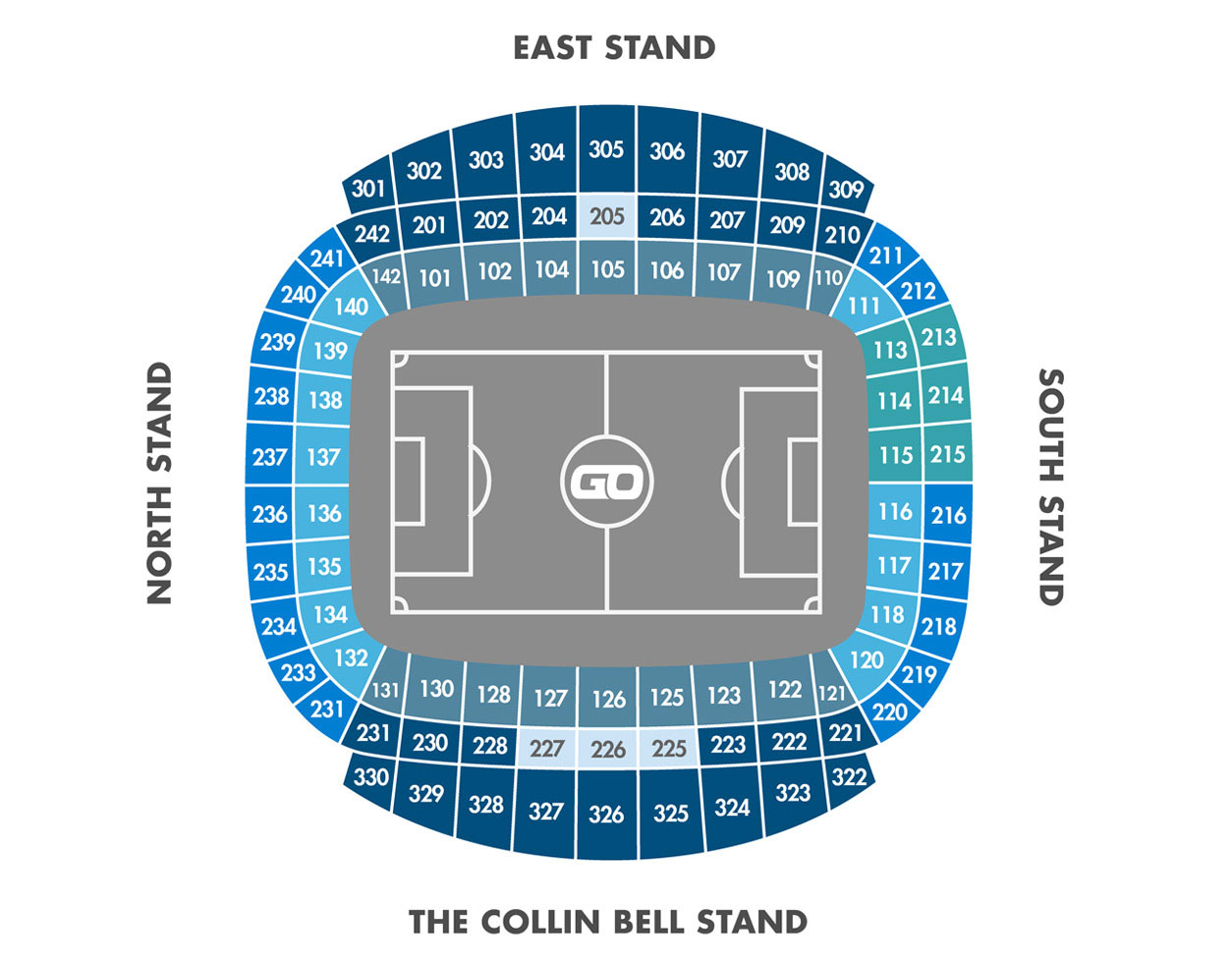 City of Manchester Stadium seating plan