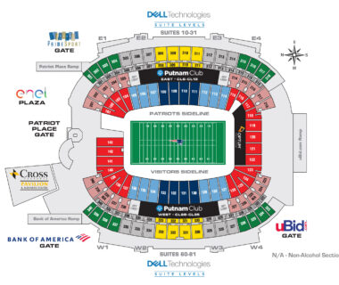 Gillette Stadium seating plan