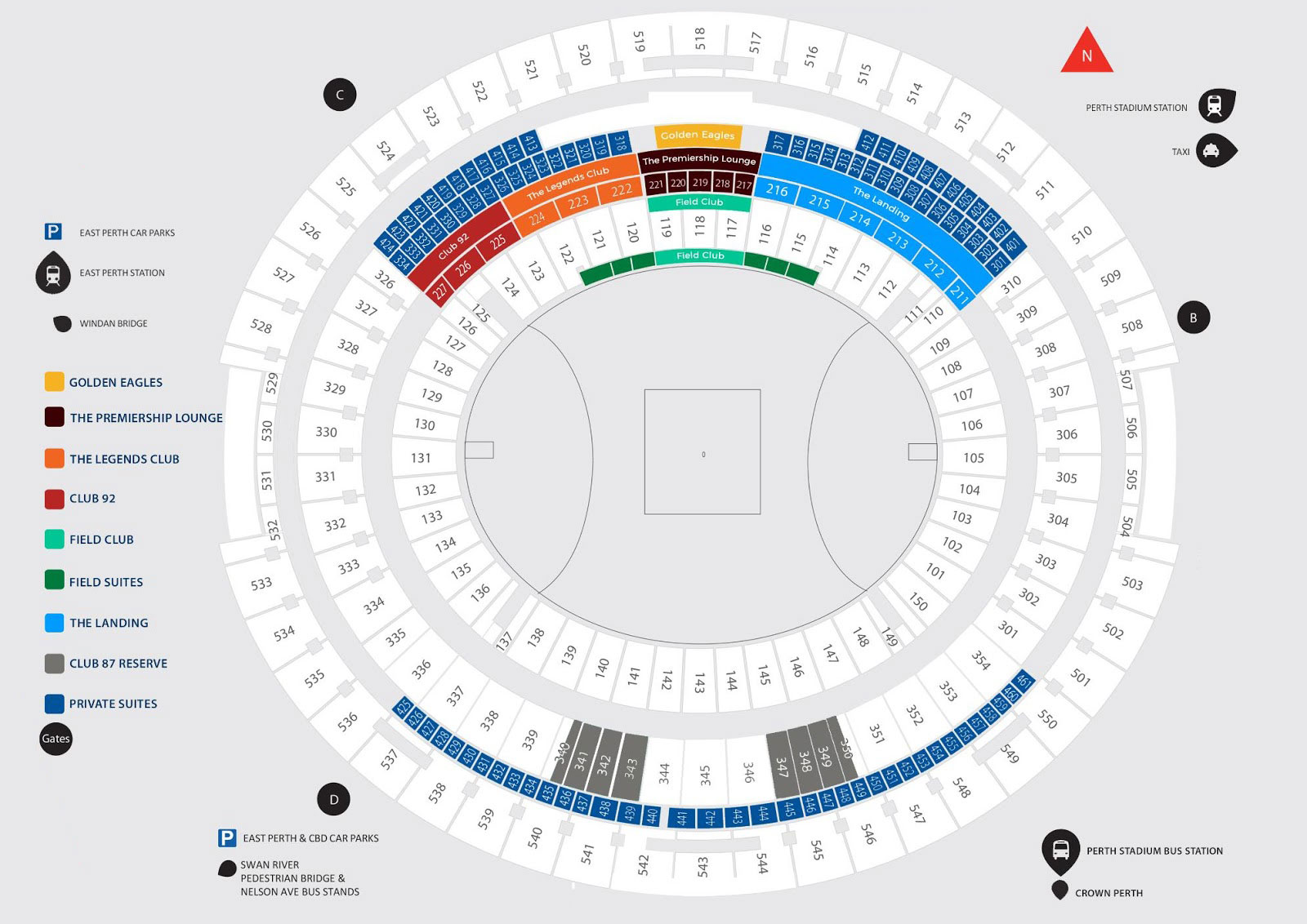 Perth Stadium seating plan