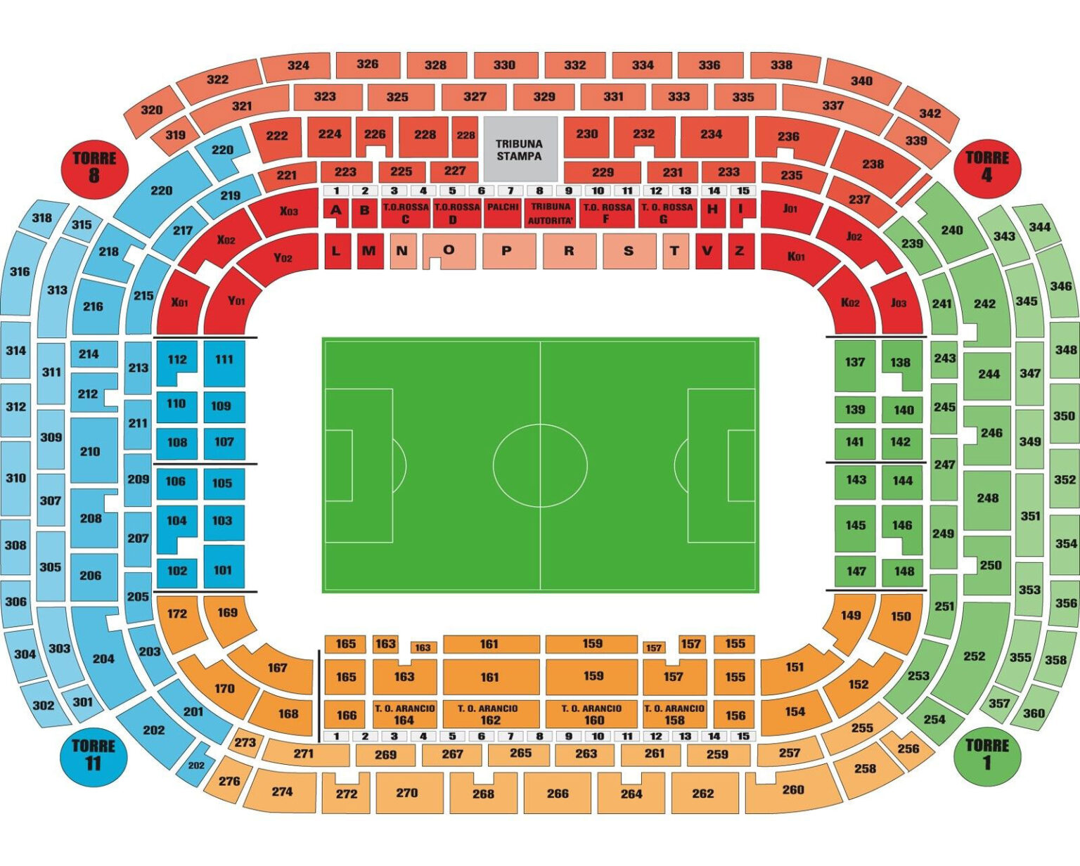 San Siro Seating Plan Seating plans of Sport arenas around the World