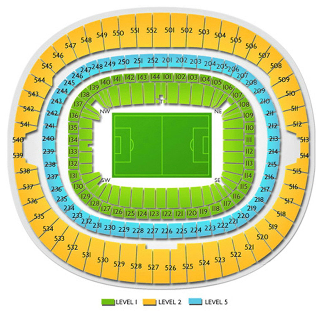 Wembley Stadium seating plan