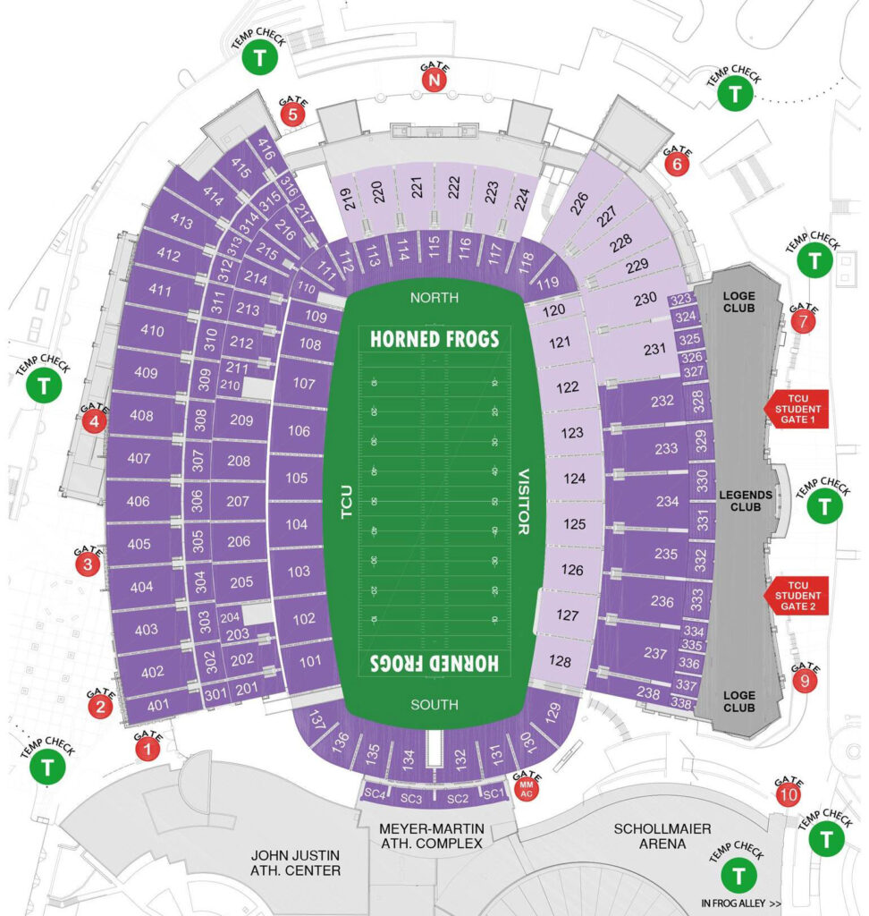 Amon G. Carter Stadium Seating Plan Seating plans of Sport arenas