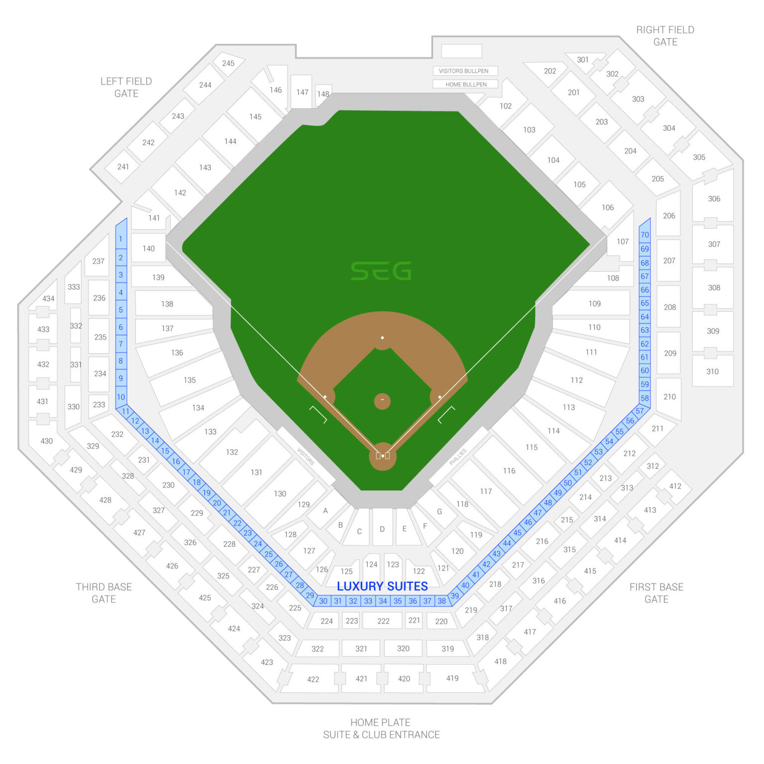 Citizens Bank Park Seating Plan - Seating plans of Sport arenas around ...