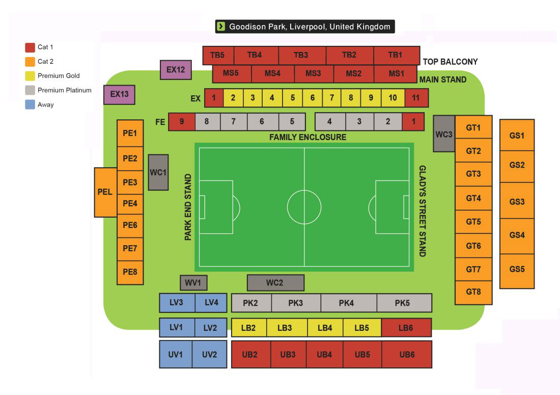 Goodison Park seating plan