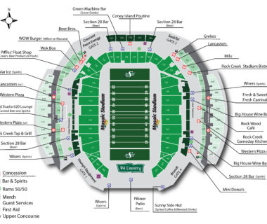 Mosaic Stadium seating plan