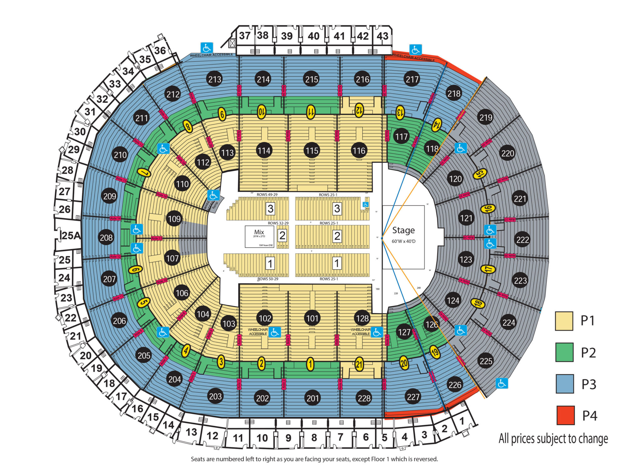 SAP Center Seating Plan Seating plans of Sport arenas around the World