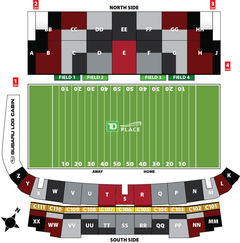 TD Place Arena Seating Plan - Seating plans of Sport arenas around the ...