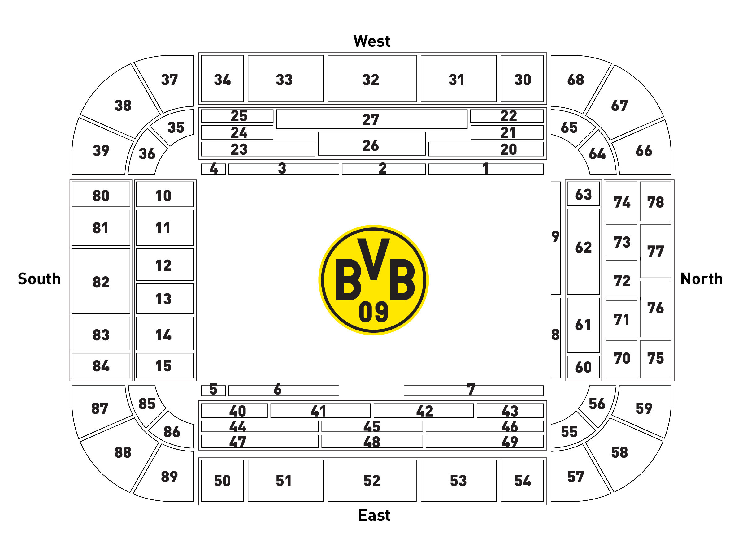 Westfalenstadion seating plan