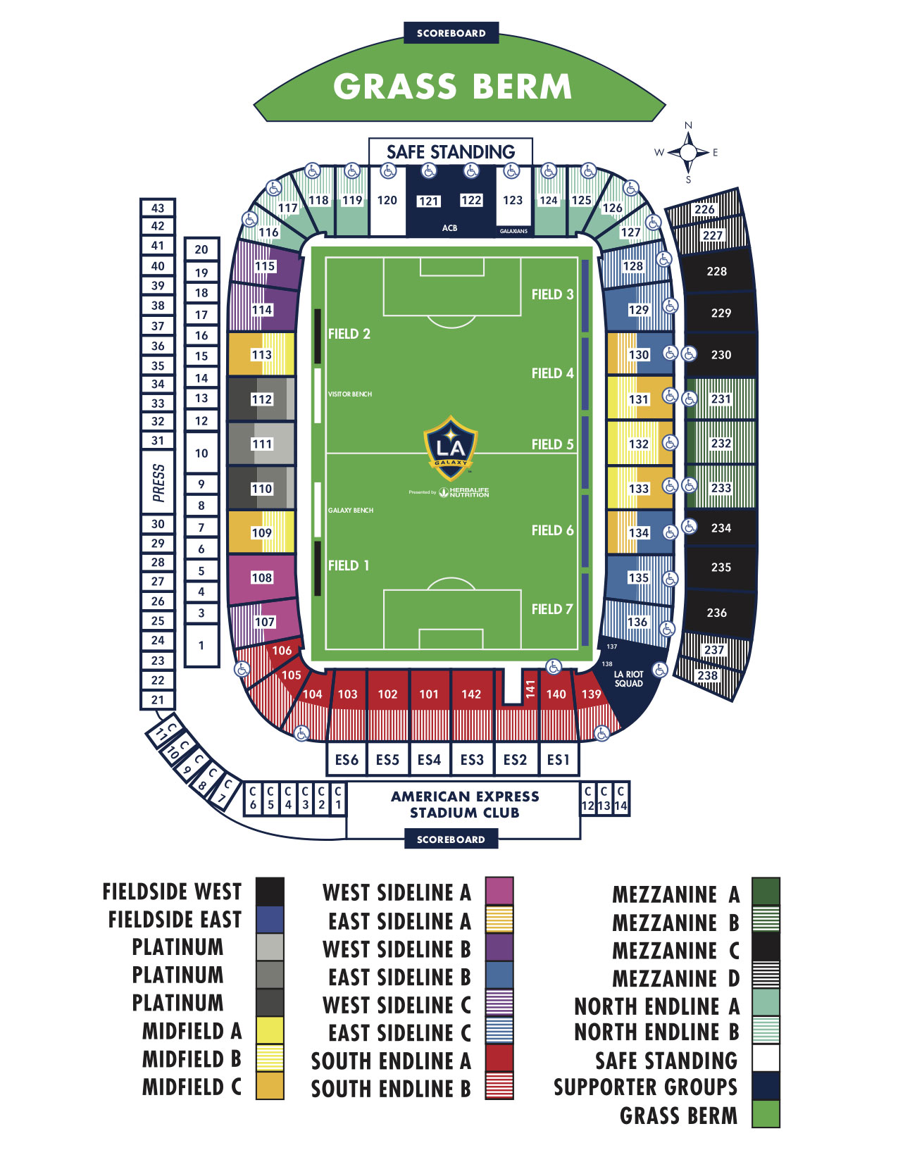 Dignity Health Sports Park seating plan