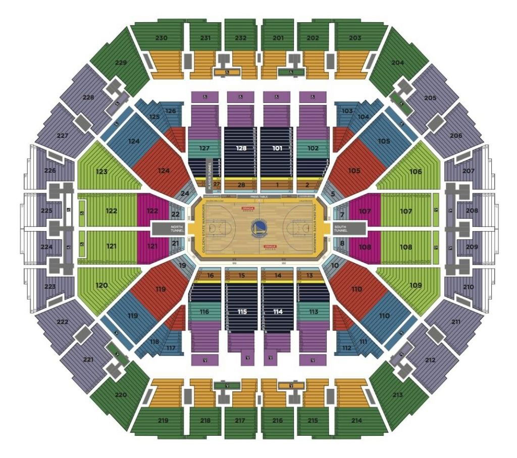 Oakland Arena seating plan