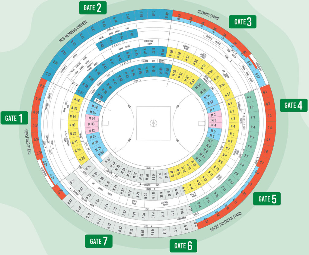 Melbourne Cricket Ground Seating Plan Seating plans of Sport arenas