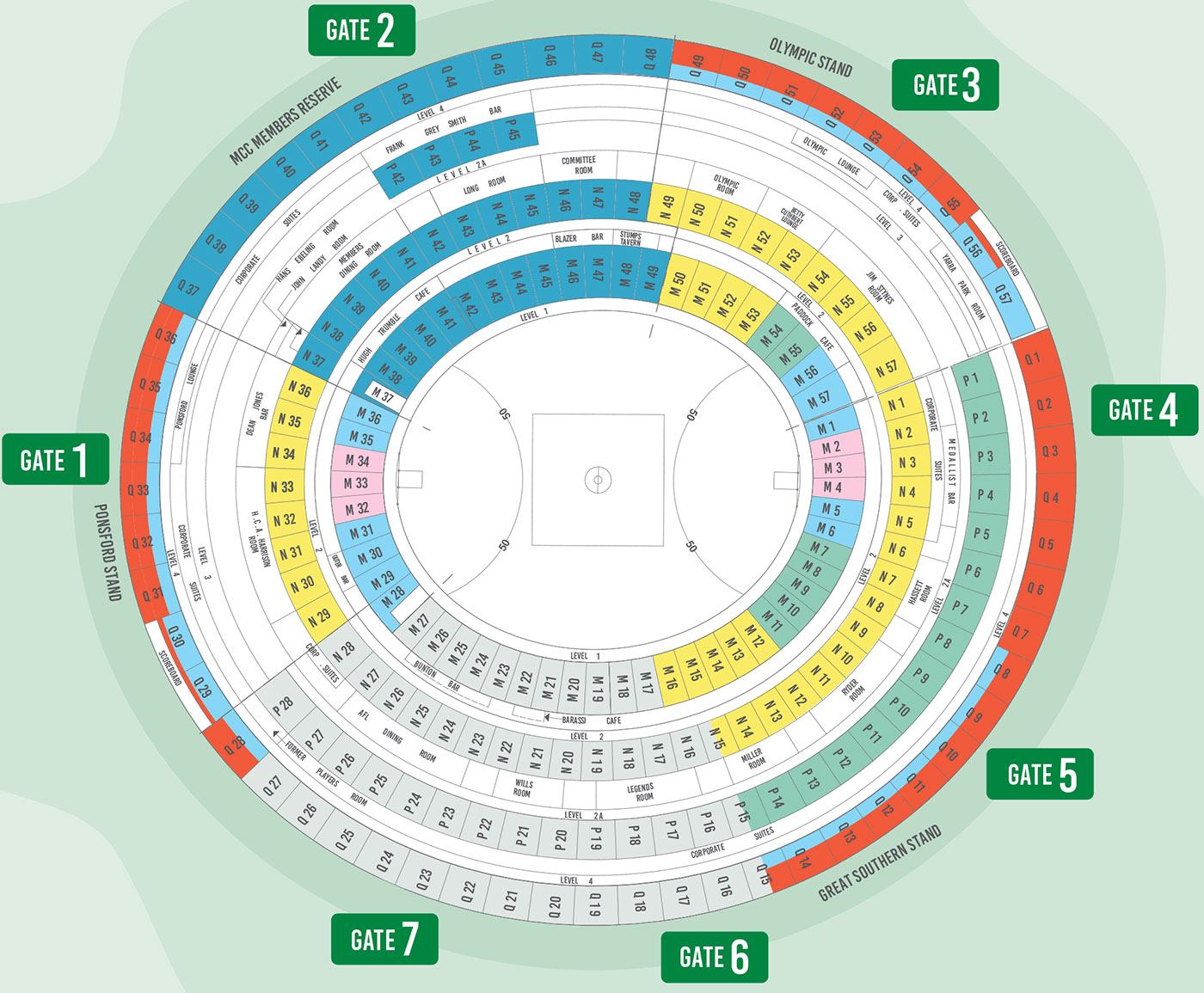 Melbourne Cricket Ground seating plan