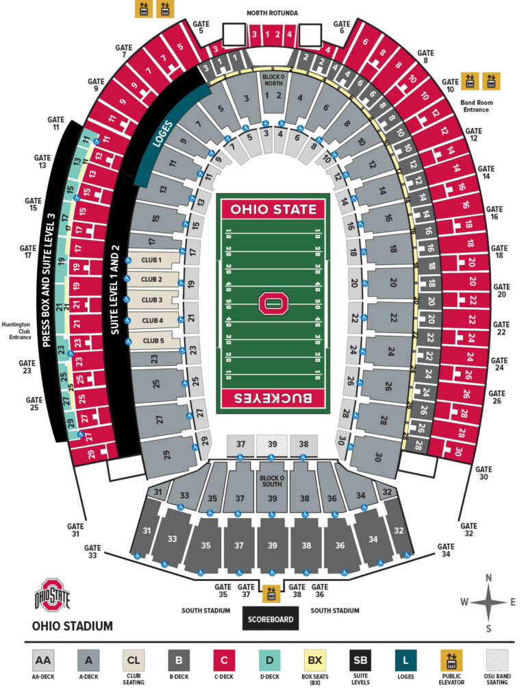 Ohio Stadium Seating Plan Seating plans of Sport arenas around the World