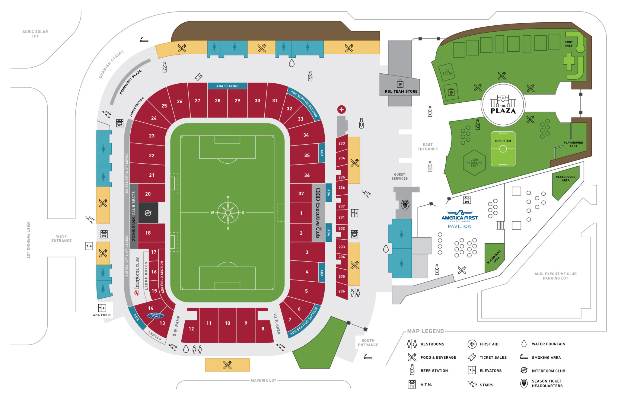 Rio Tinto Stadium Seating Plan - Seating plans of Sport arenas around 