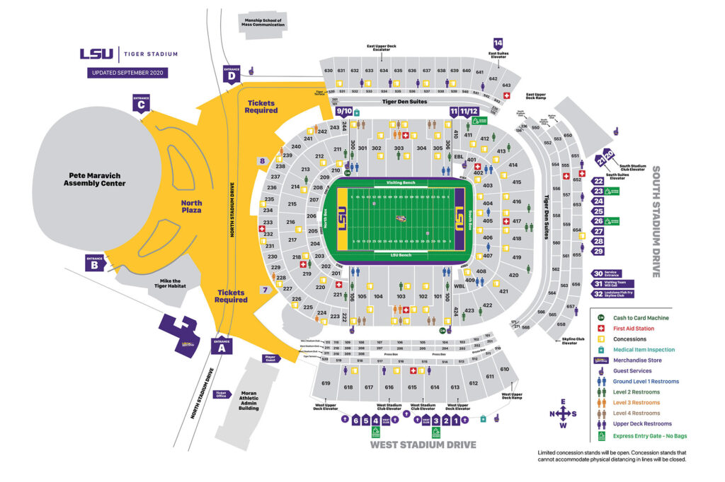 LSU Tiger Stadium Seating Chart - Seating plans of Sport arenas around ...