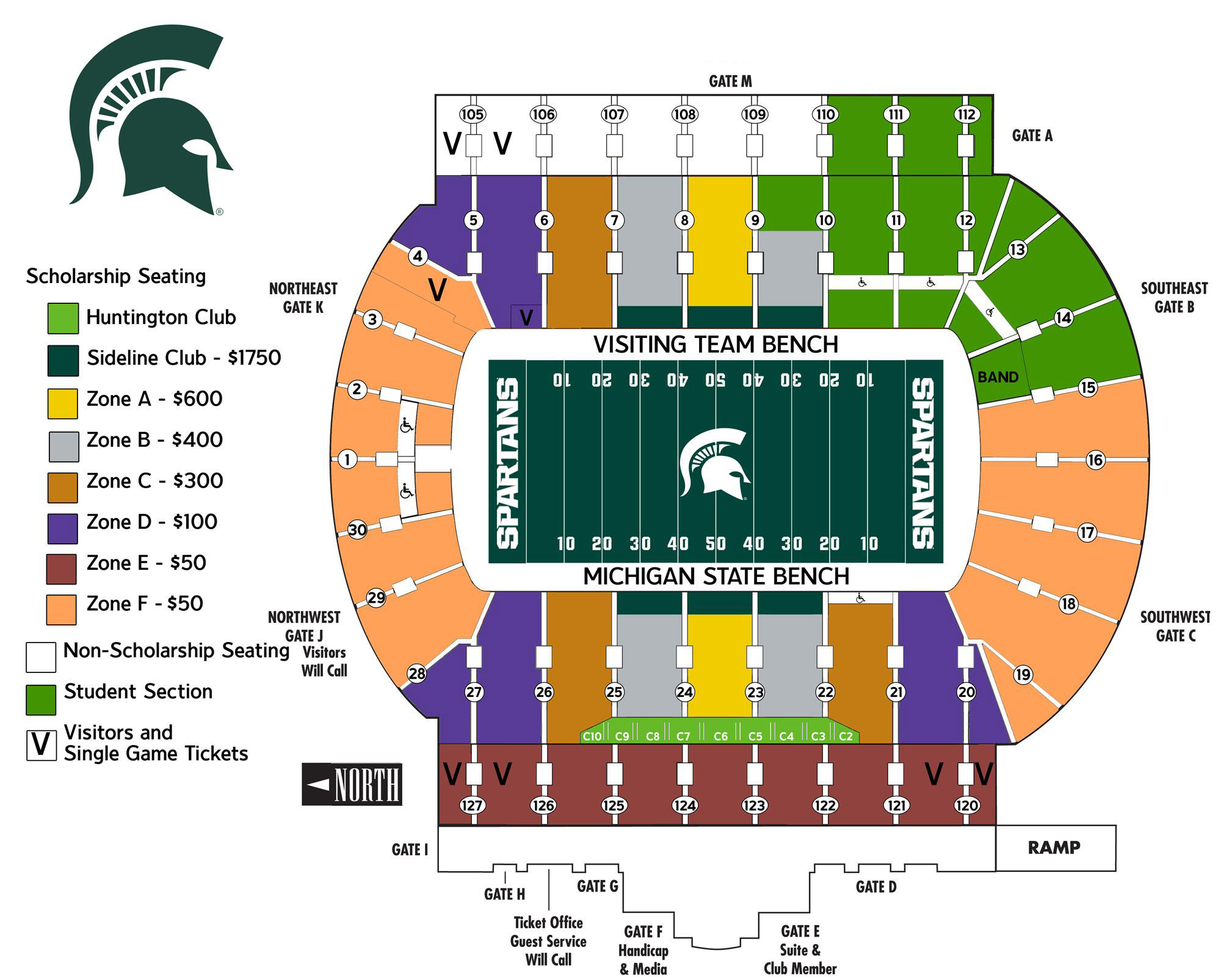 Spartan Stadium Michigan seating chart