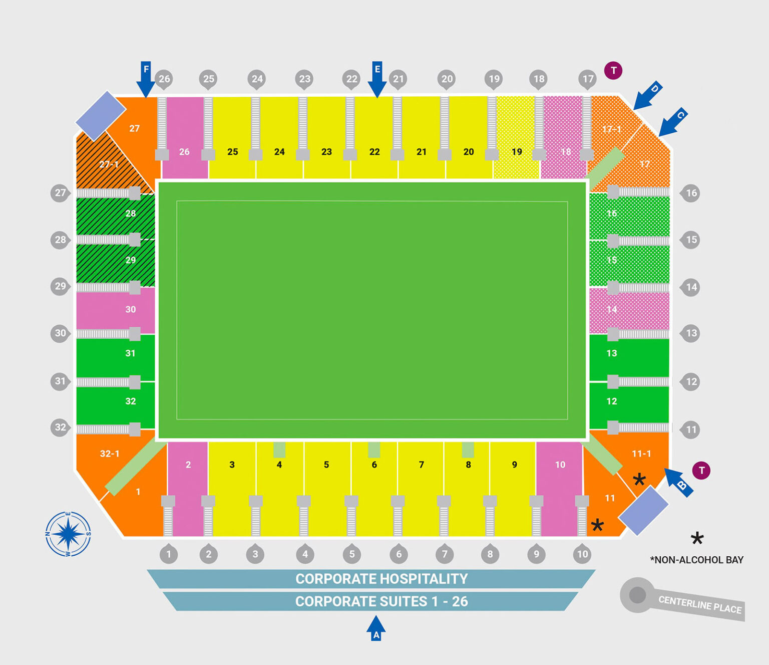 Robina Stadium (Cbus Super Stadium) Seating Chart Seating plans of