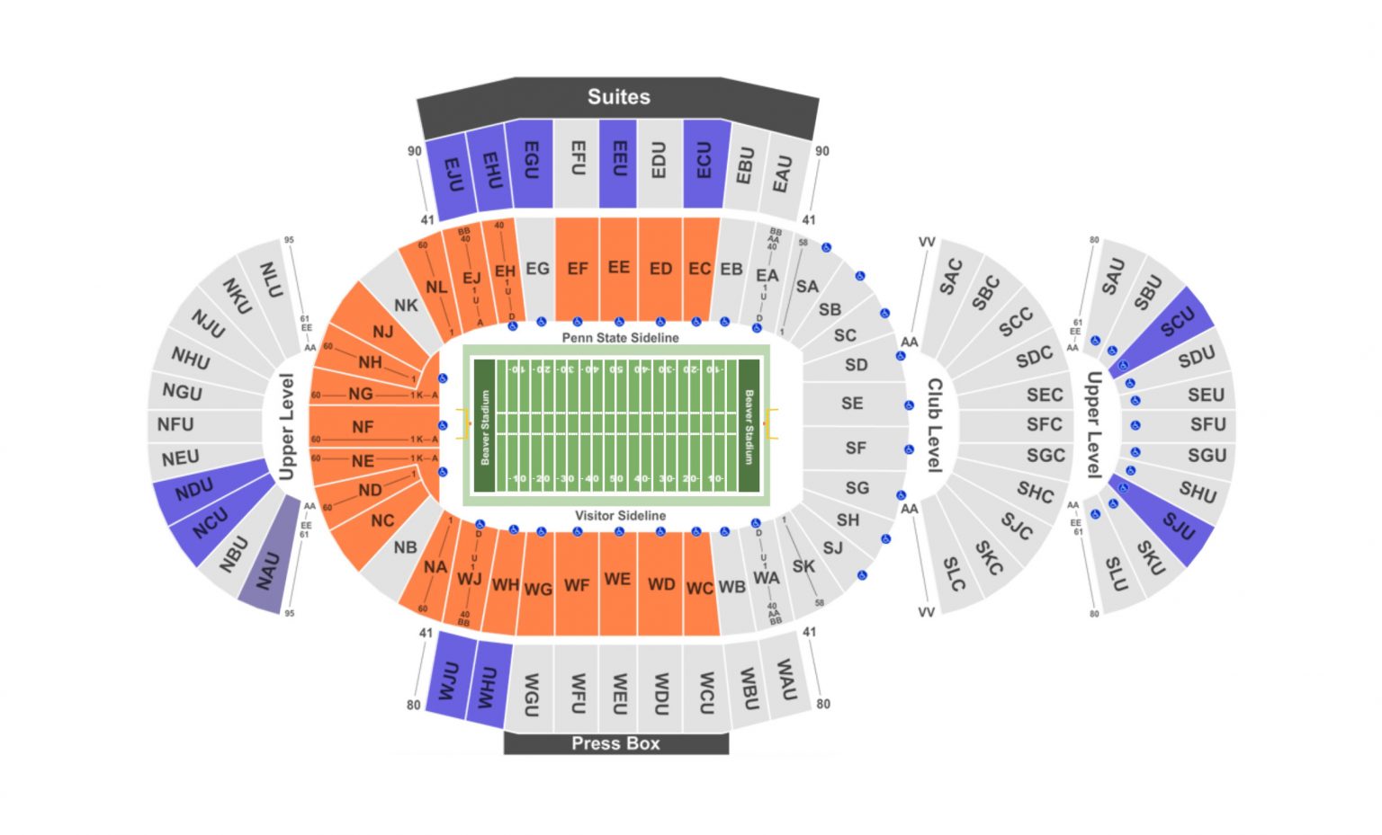 Beaver Stadium Seating Chart - Seating plans of Sport arenas around the