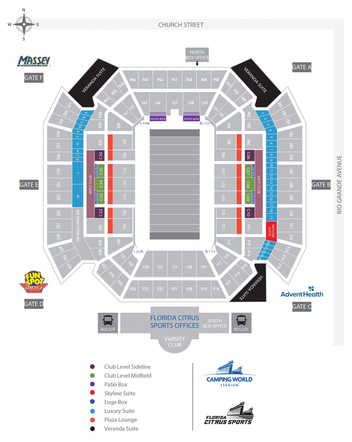 Camping World Stadium Seating Chart Seating Plans Of Sport Arenas