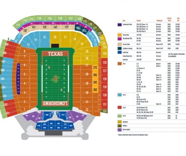 Darrell K Royal–Texas Memorial Stadium seating plan
