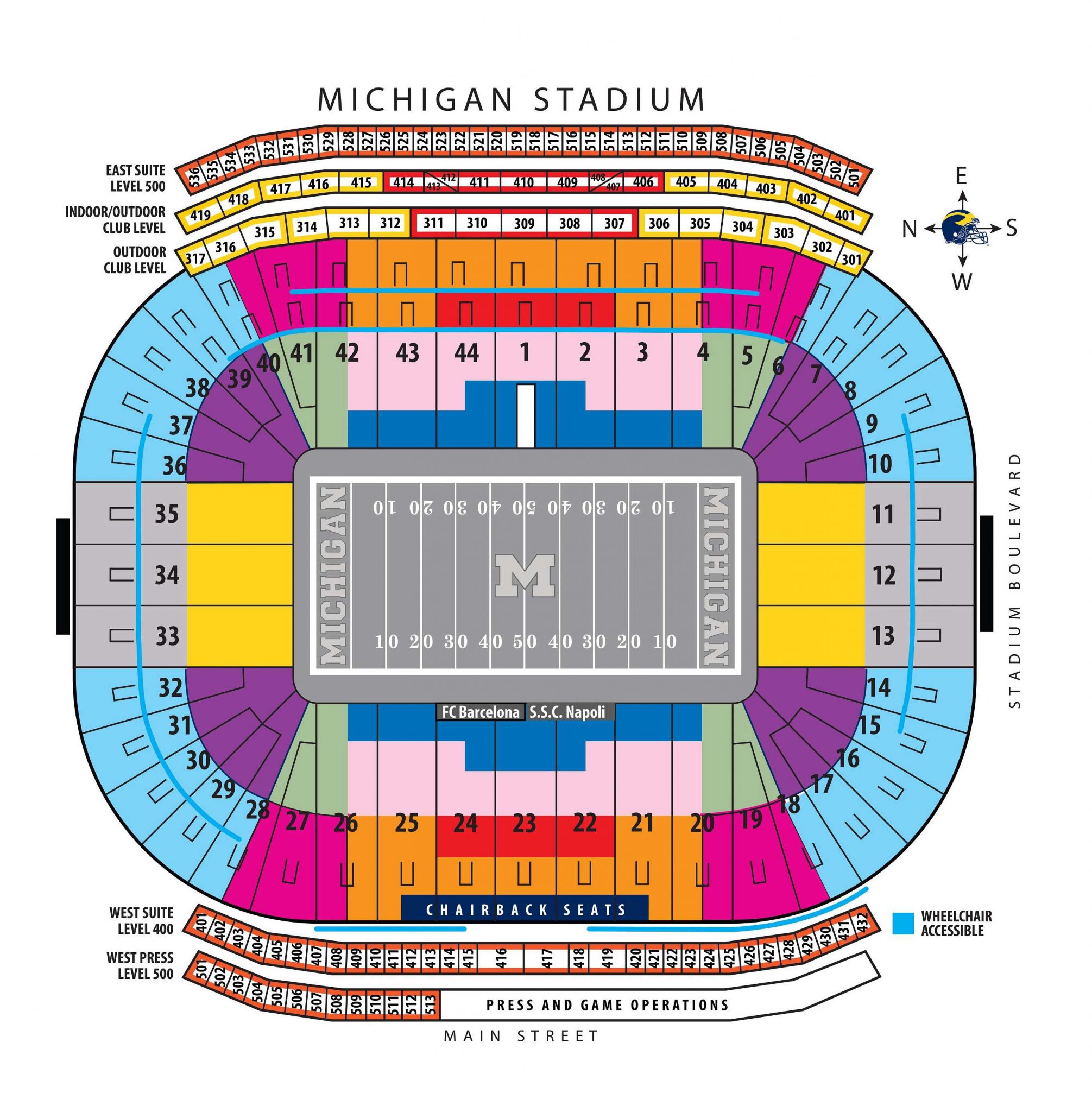 Michigan Stadium Seating Chart - Seating plans of Sport arenas around 