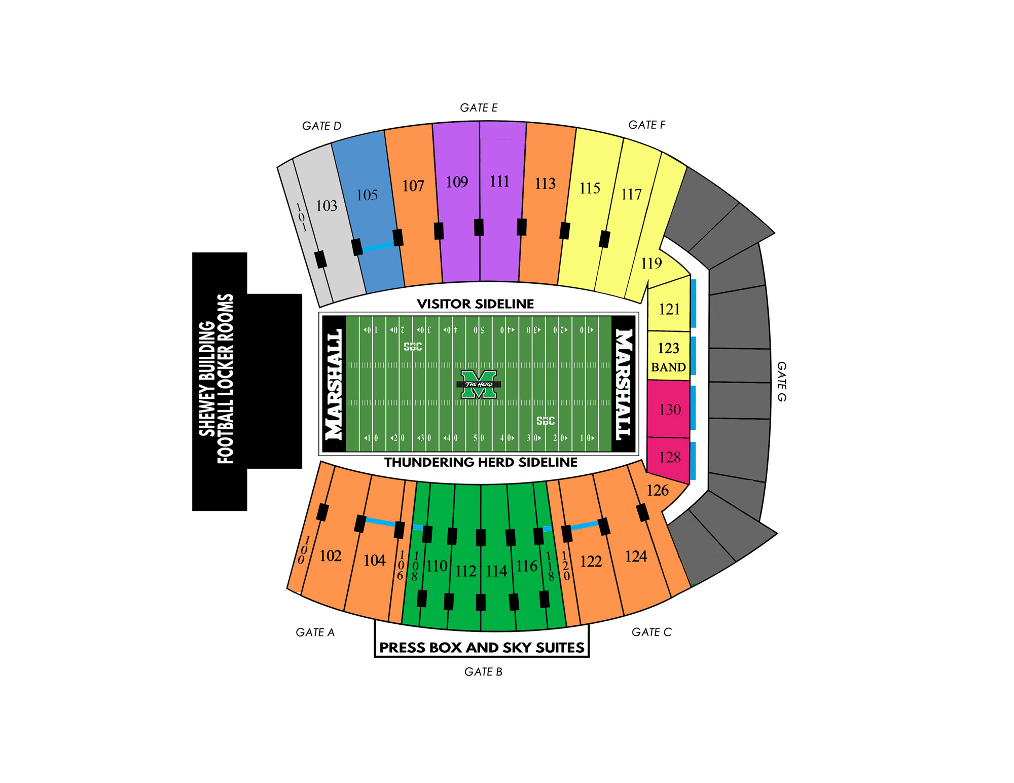 Joan C. Edwards Stadium Seating Chart Seating plans of Sport arenas