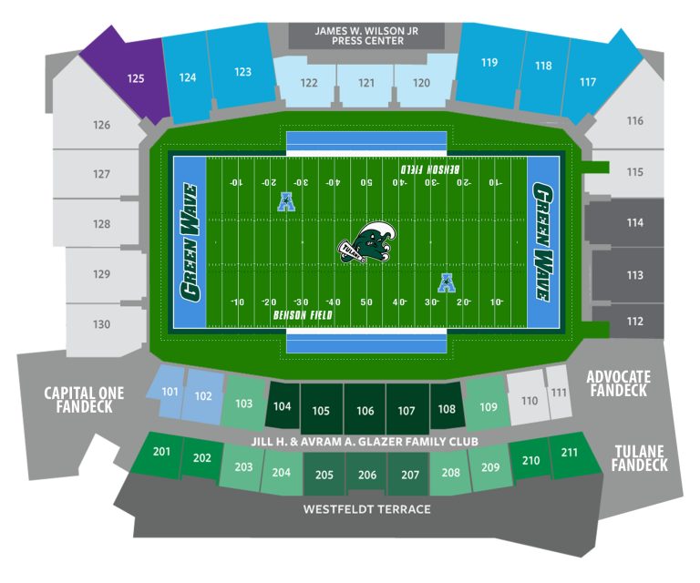 Yulman Stadium Seating Chart Seating Plans Of Sport Arenas Around The